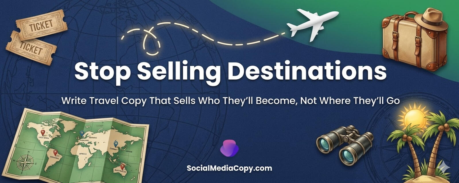 The brand is asking: How do we describe what we sell? The traveler is asking something completely different: What will this trip do for my life? “Those are two completely different conversations. Most travel copy is having the wrong one.” "Describe the